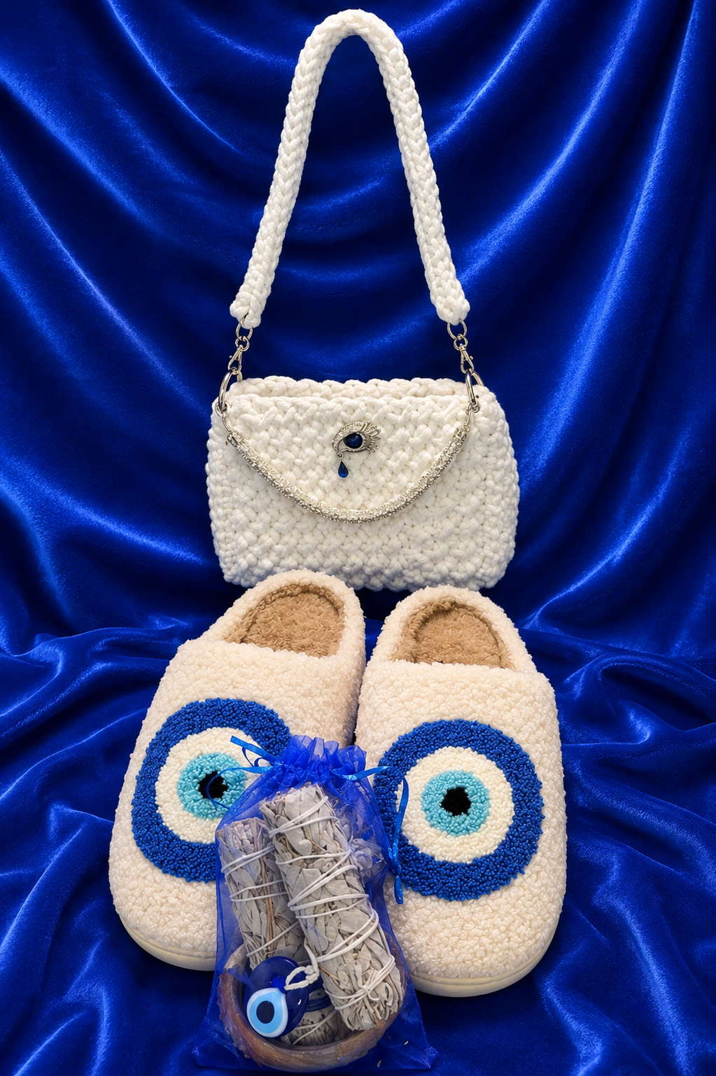 Evil Eye Bag/Slippers And Sage Stick