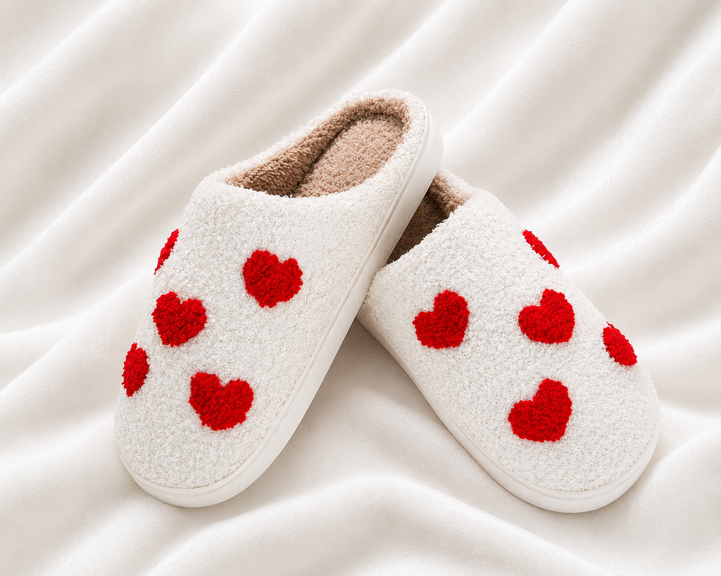 Heart Slippers, Apron and Evil Eye Key Chain