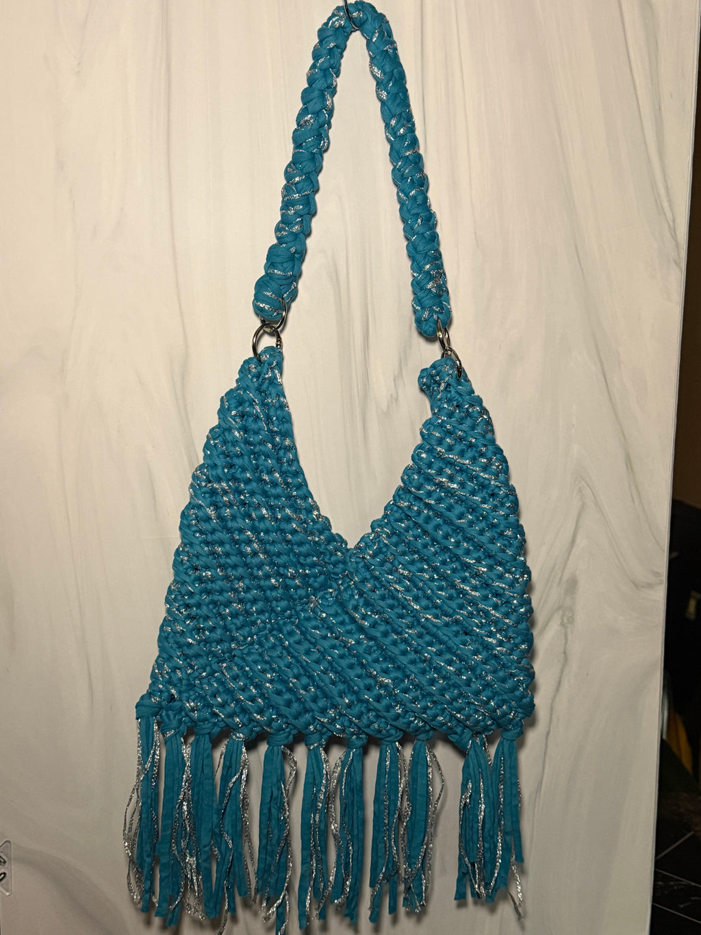 Fringe Triangle Hobo Bag