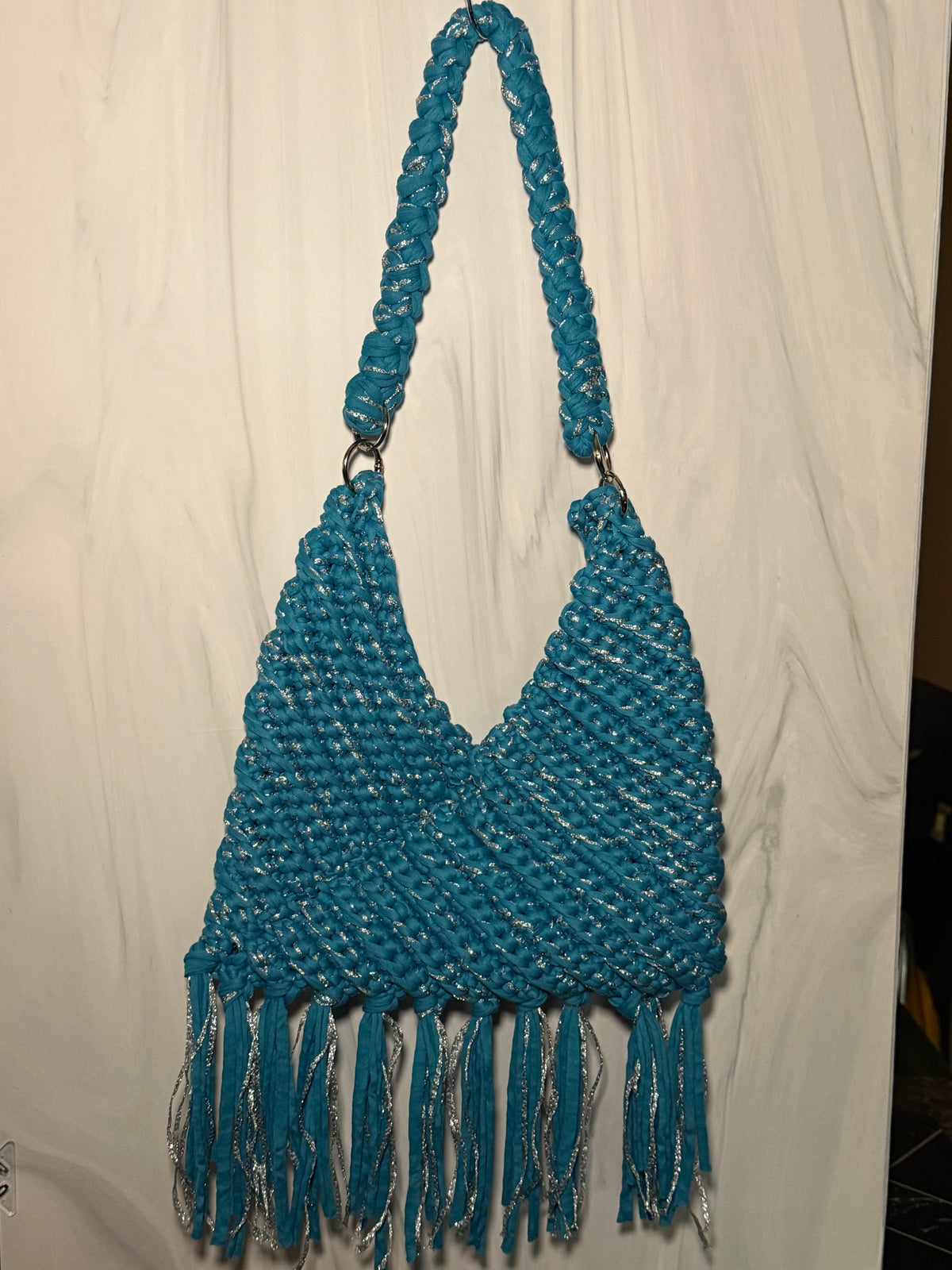 Fringe Triangle Hobo Bag