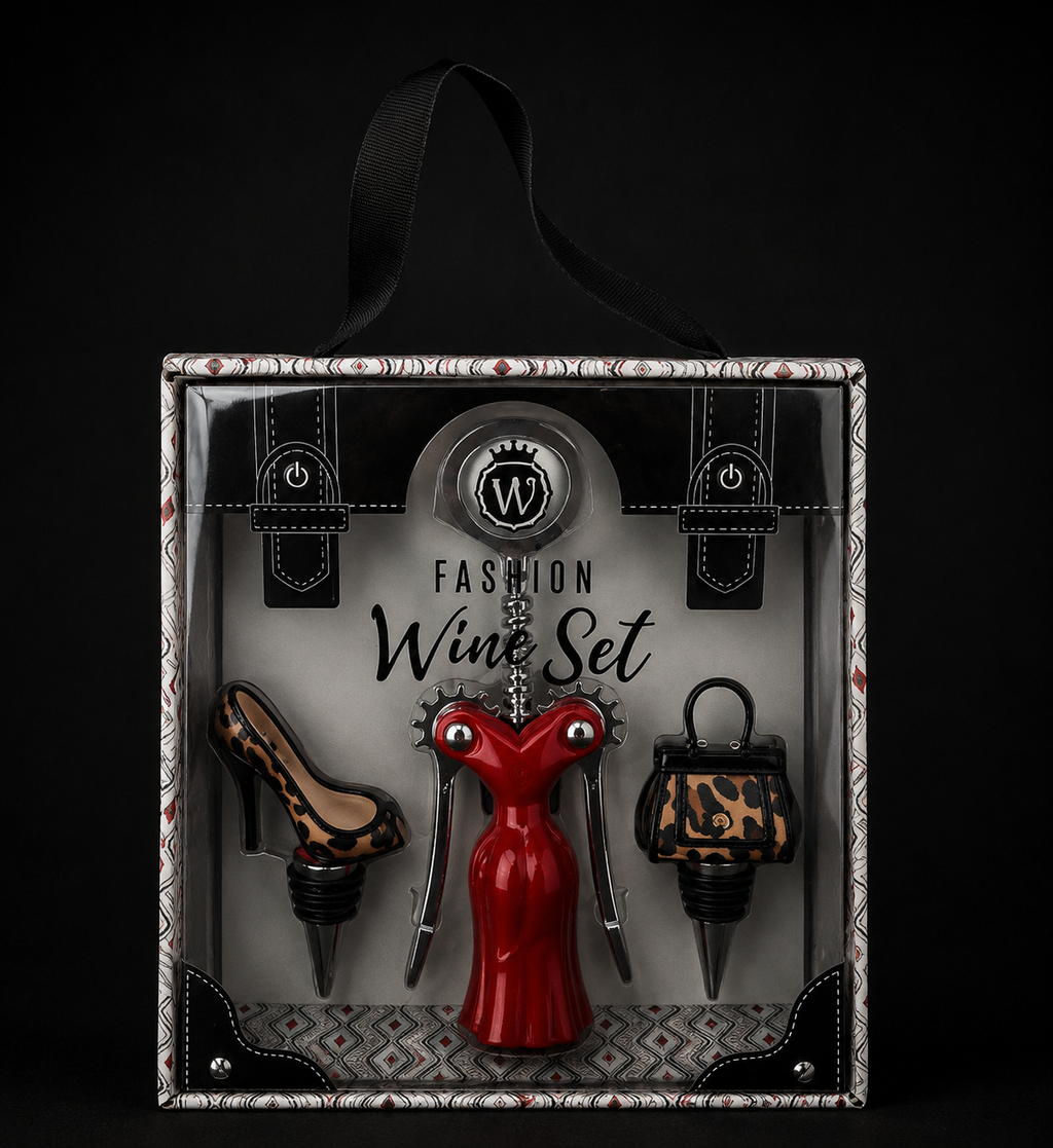 Fashion Wine Set — Red Dress Edition