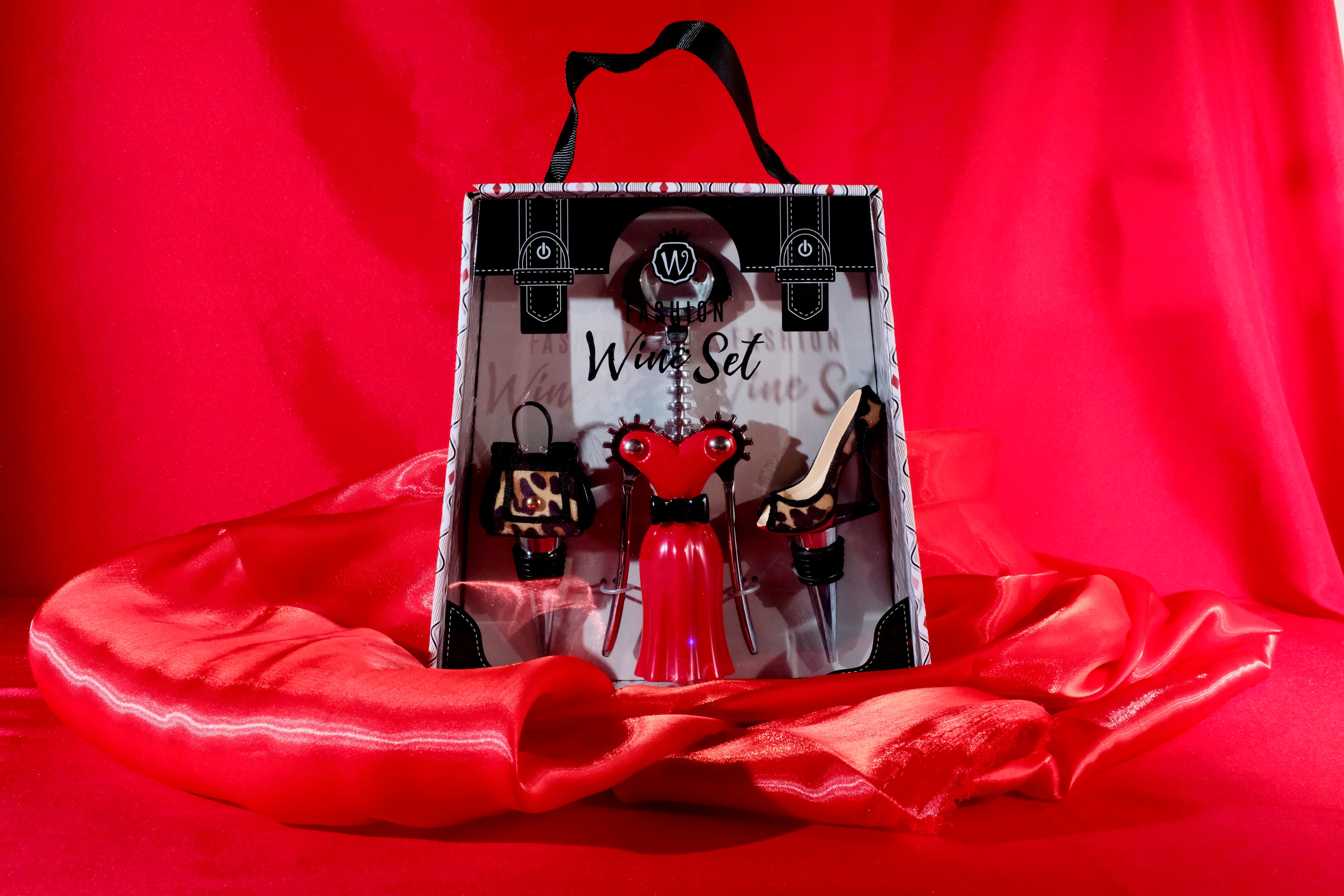 Fashion Wine Set — Red Dress Edition