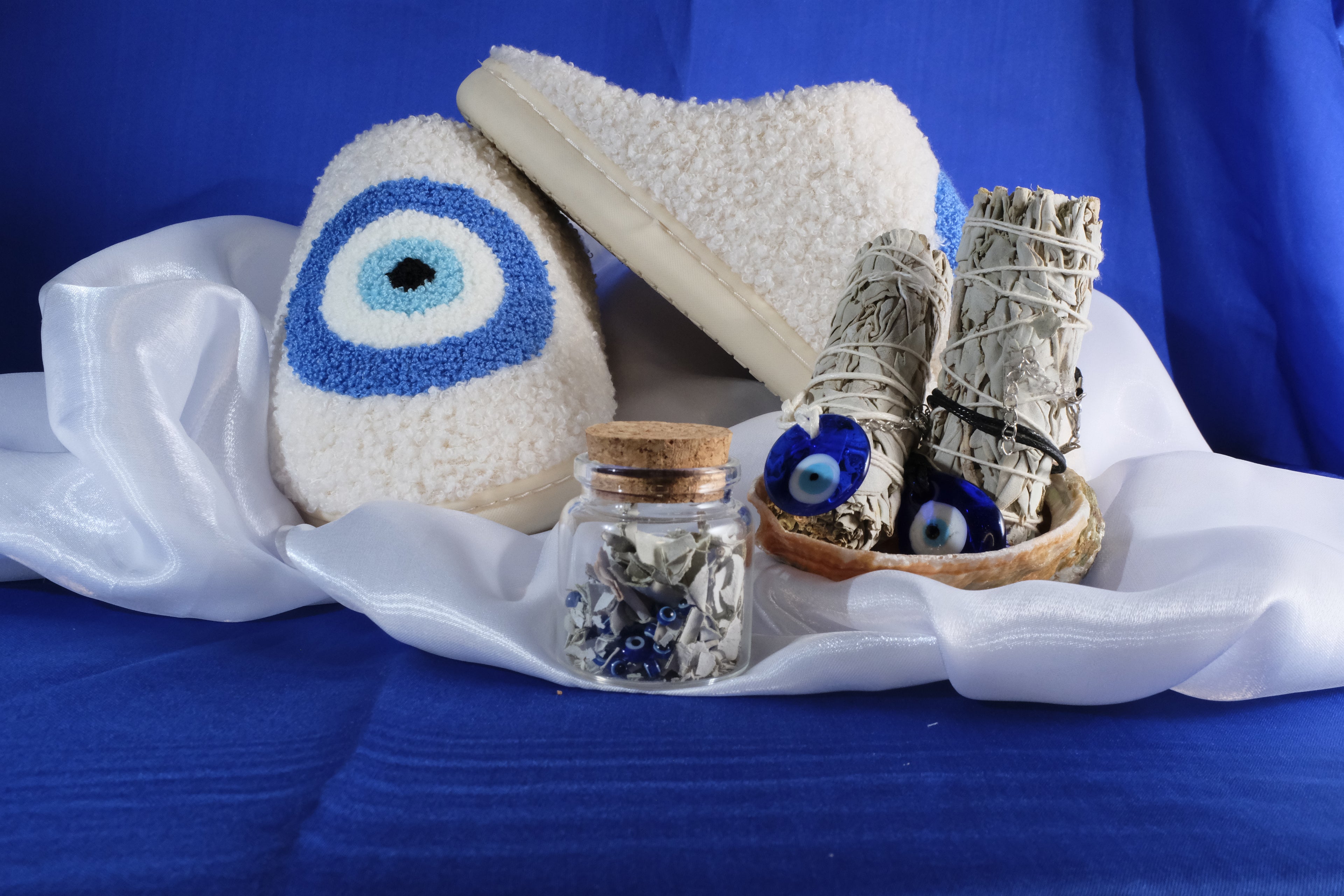 Evil Eye Protection Ritual Set - Sage, Evil Eye & Abalone Shell