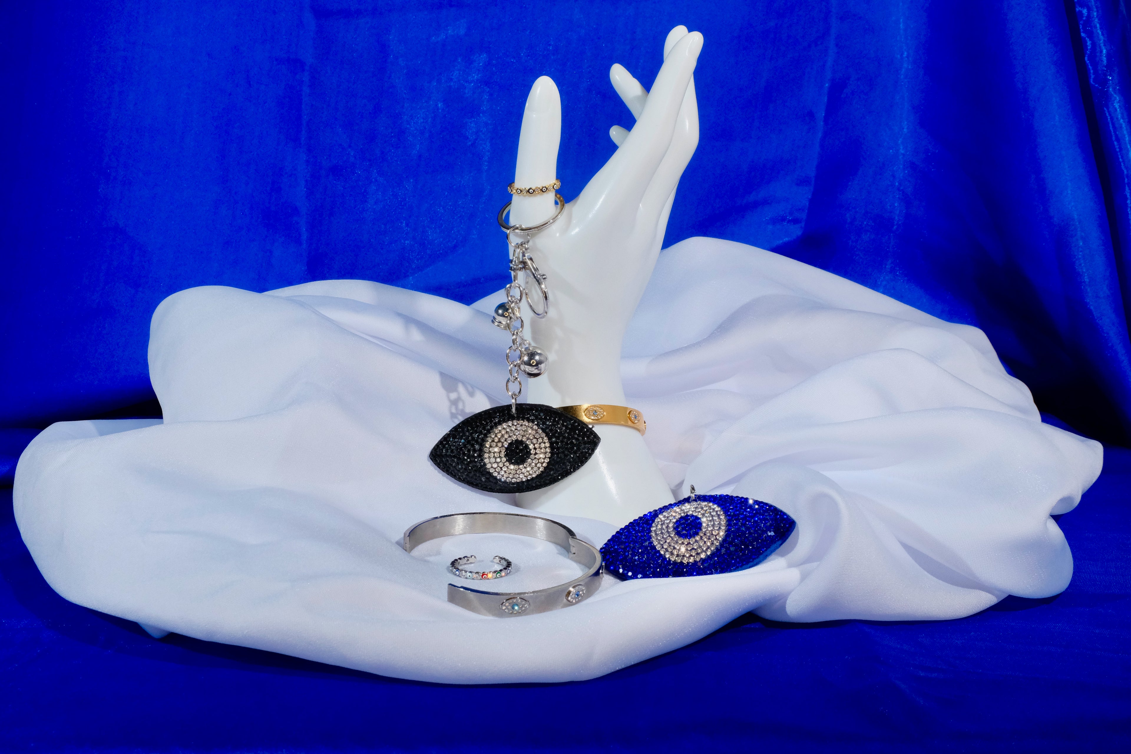 Assorted Evil Eye Protection Set (Cuff Bracelet, Cartier Design)) - Seller's Choice