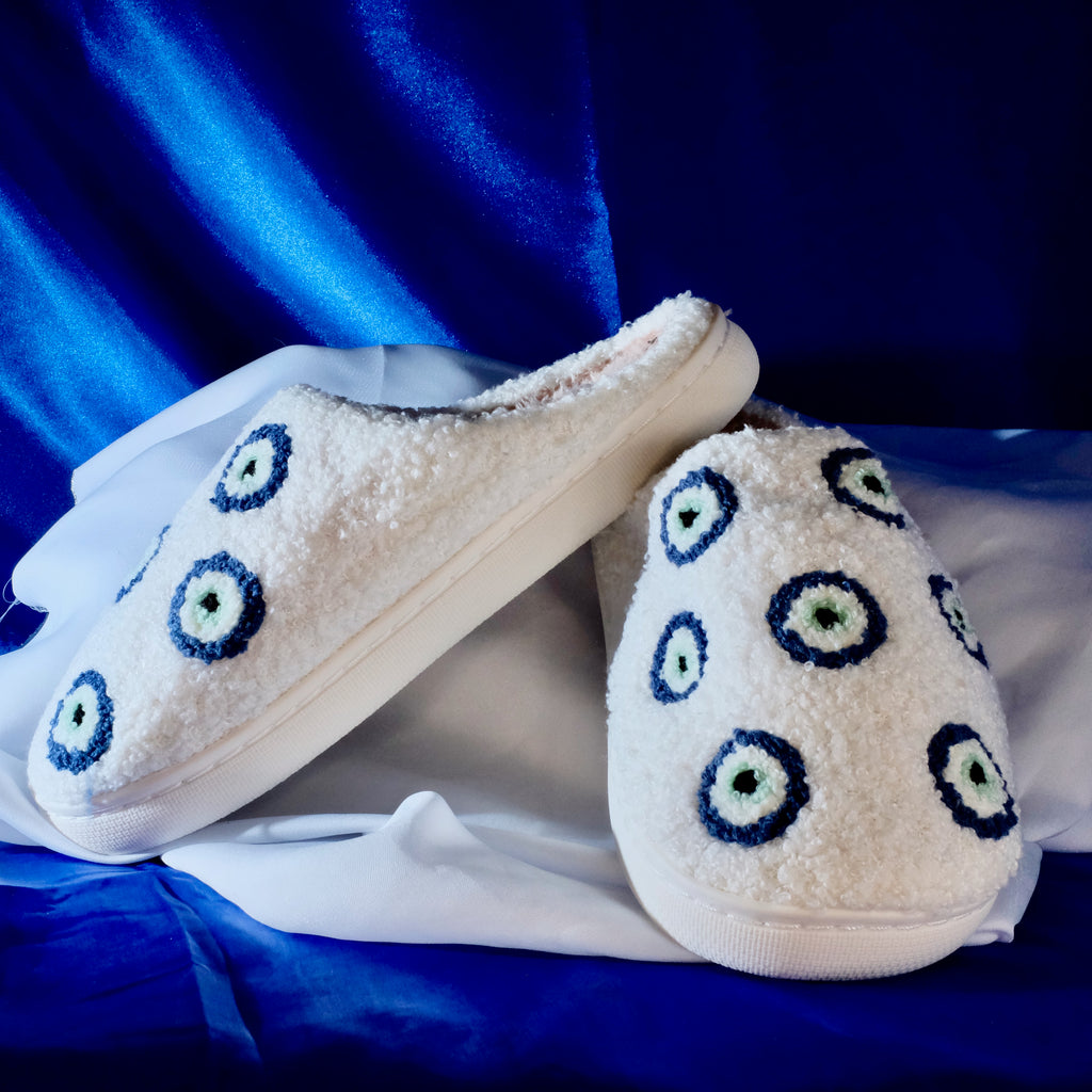 Evil Eye Lounge Slippers - Warm, Watchful and Cute