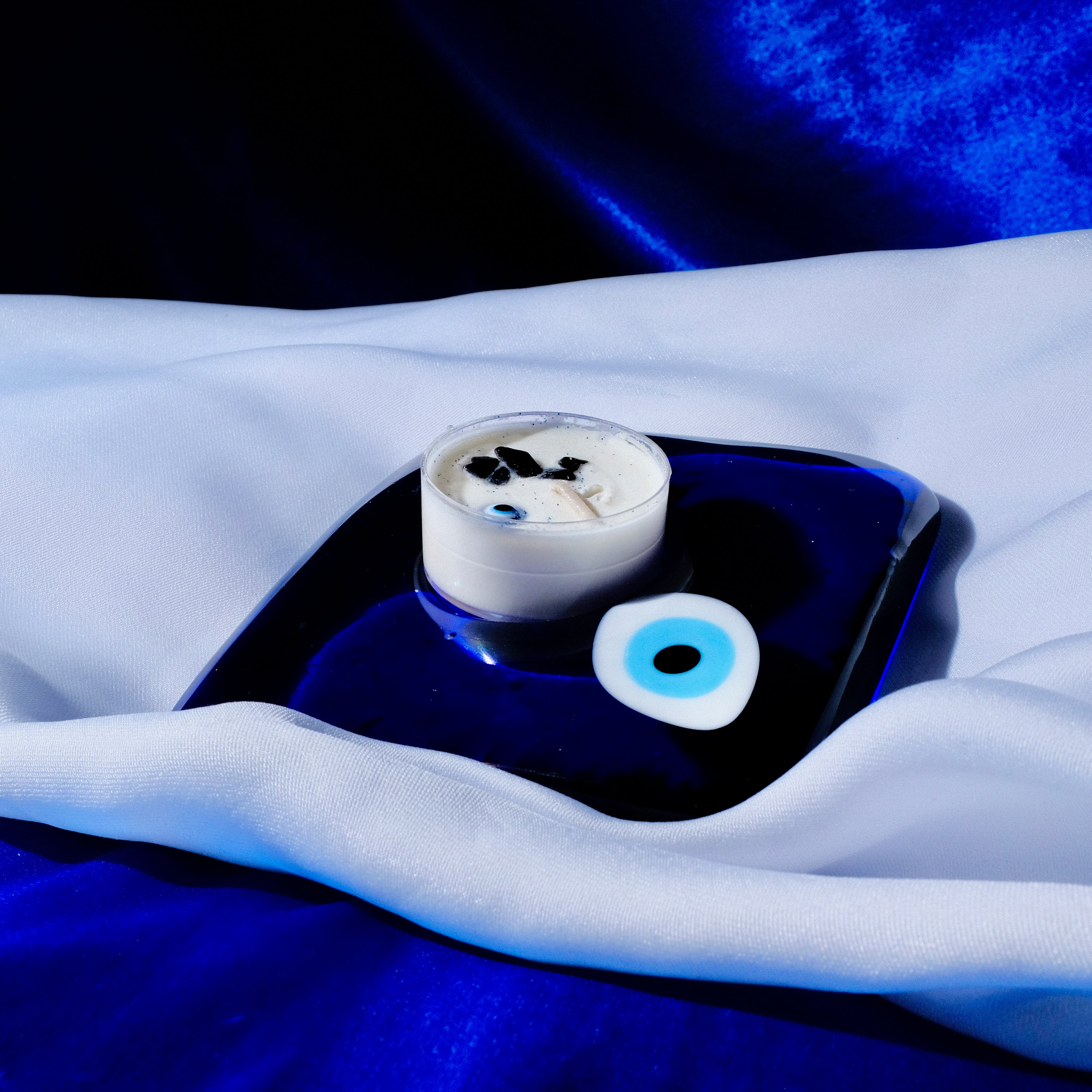 1 Evil Eye Candle Holder, 3 Evil Eye Candles