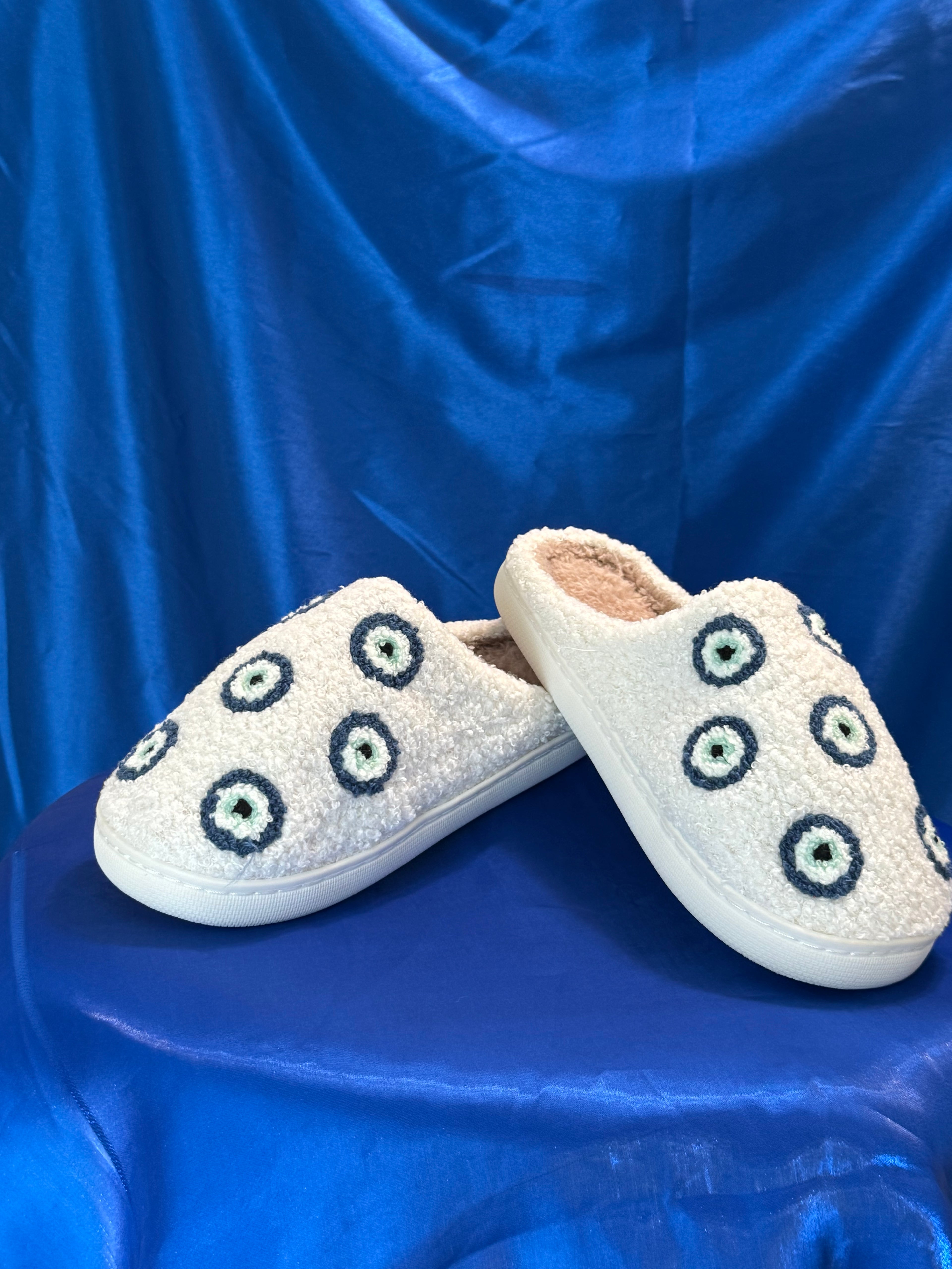 Evil Eye Lounge Slippers - Warm, Watchful and Cute