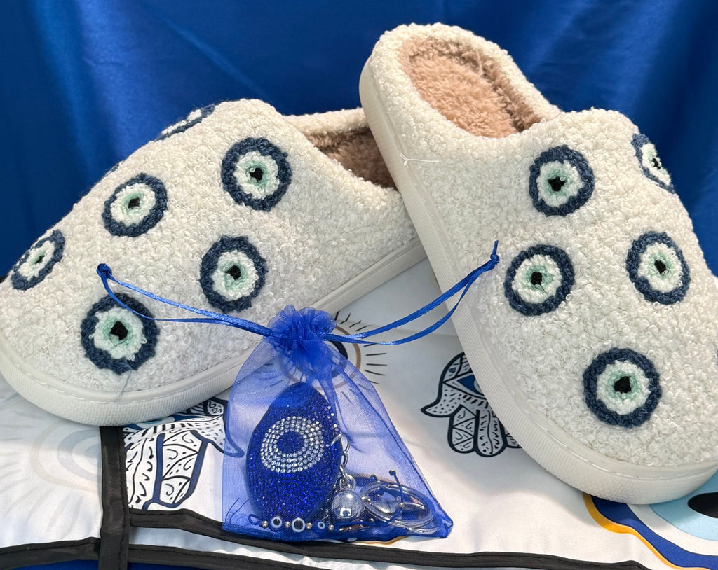 Evil Eye Lounge Slippers - Warm, Watchful and Cute