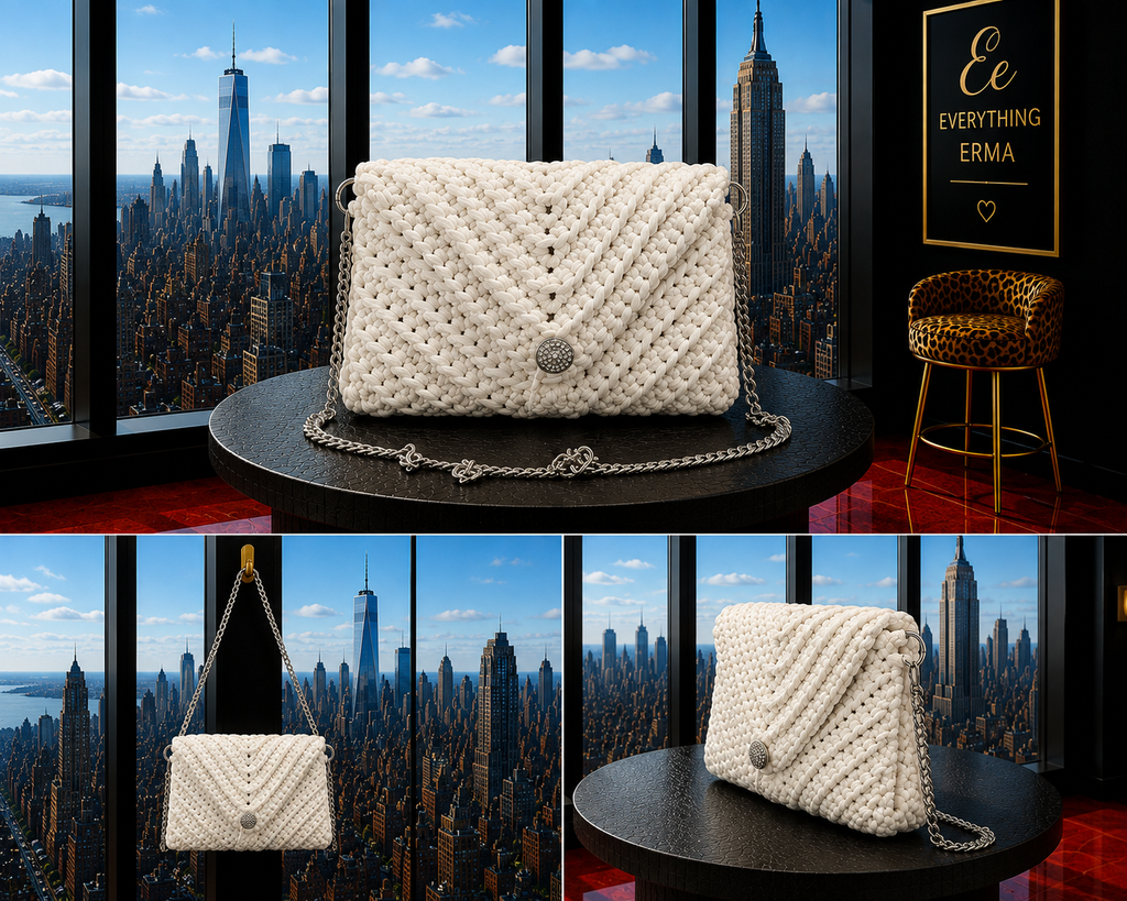 Crocheted Envelope Bag Chevron Stitch