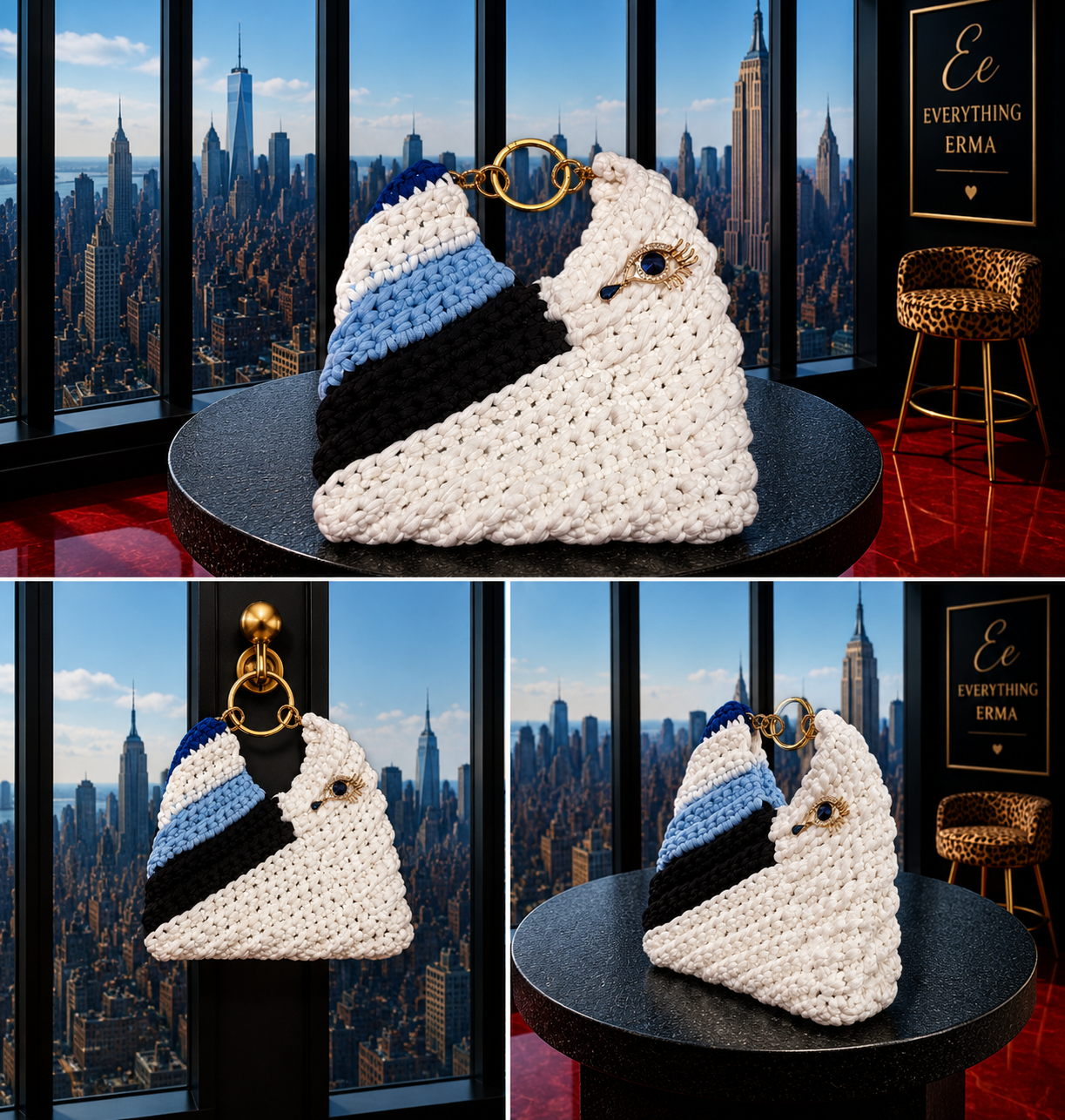 Crocheted Evil Eye Shoulder Bag