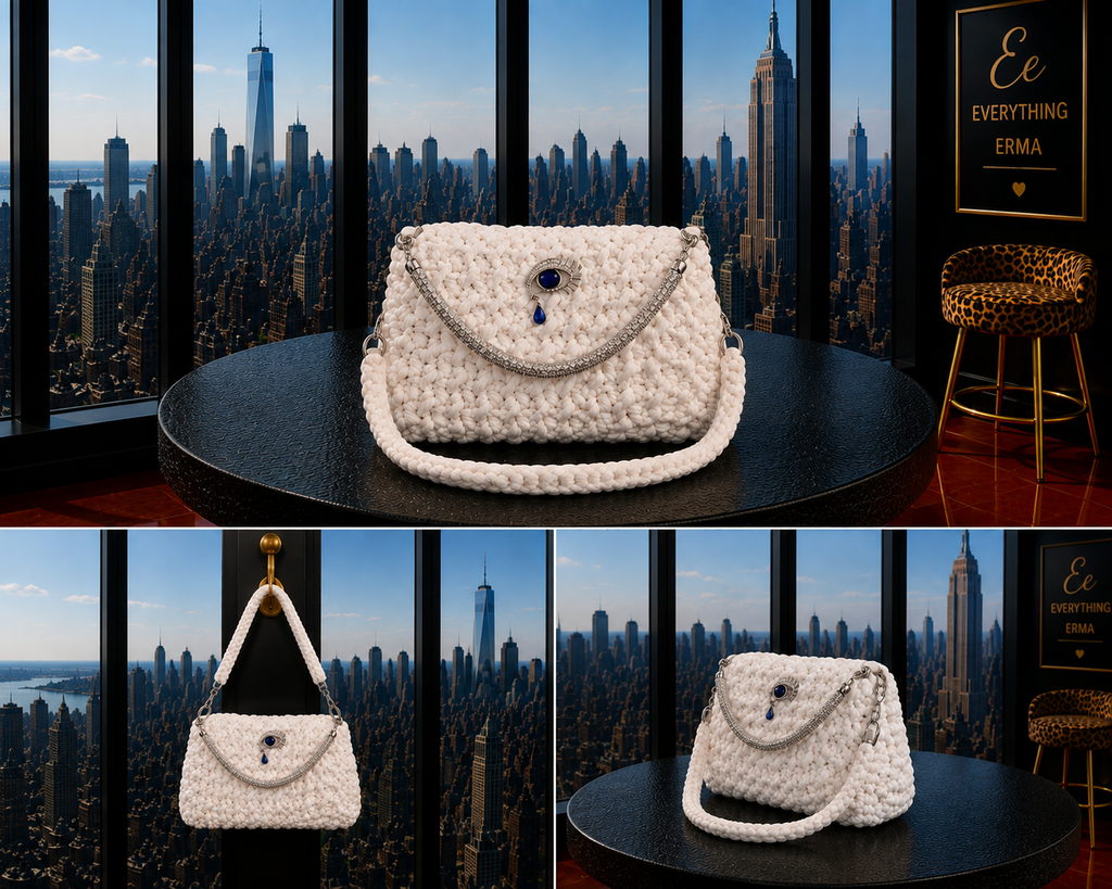Crocheted Evil Eye Shoulder Bag