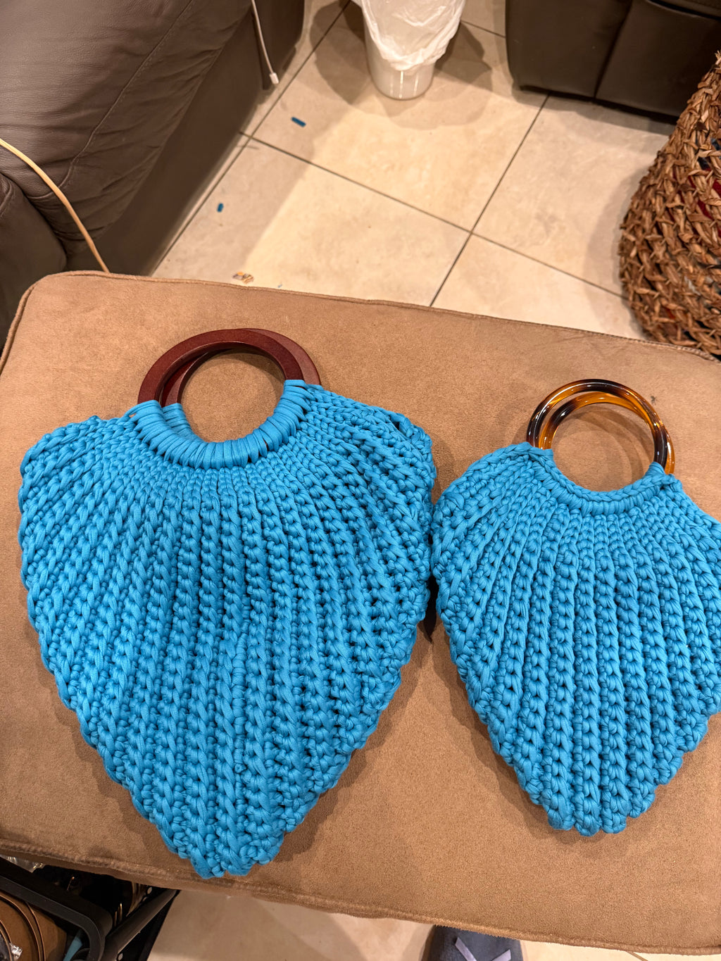 Handmade Shell Crochet Bag Set-Custom Mommy and Me Ripple Design