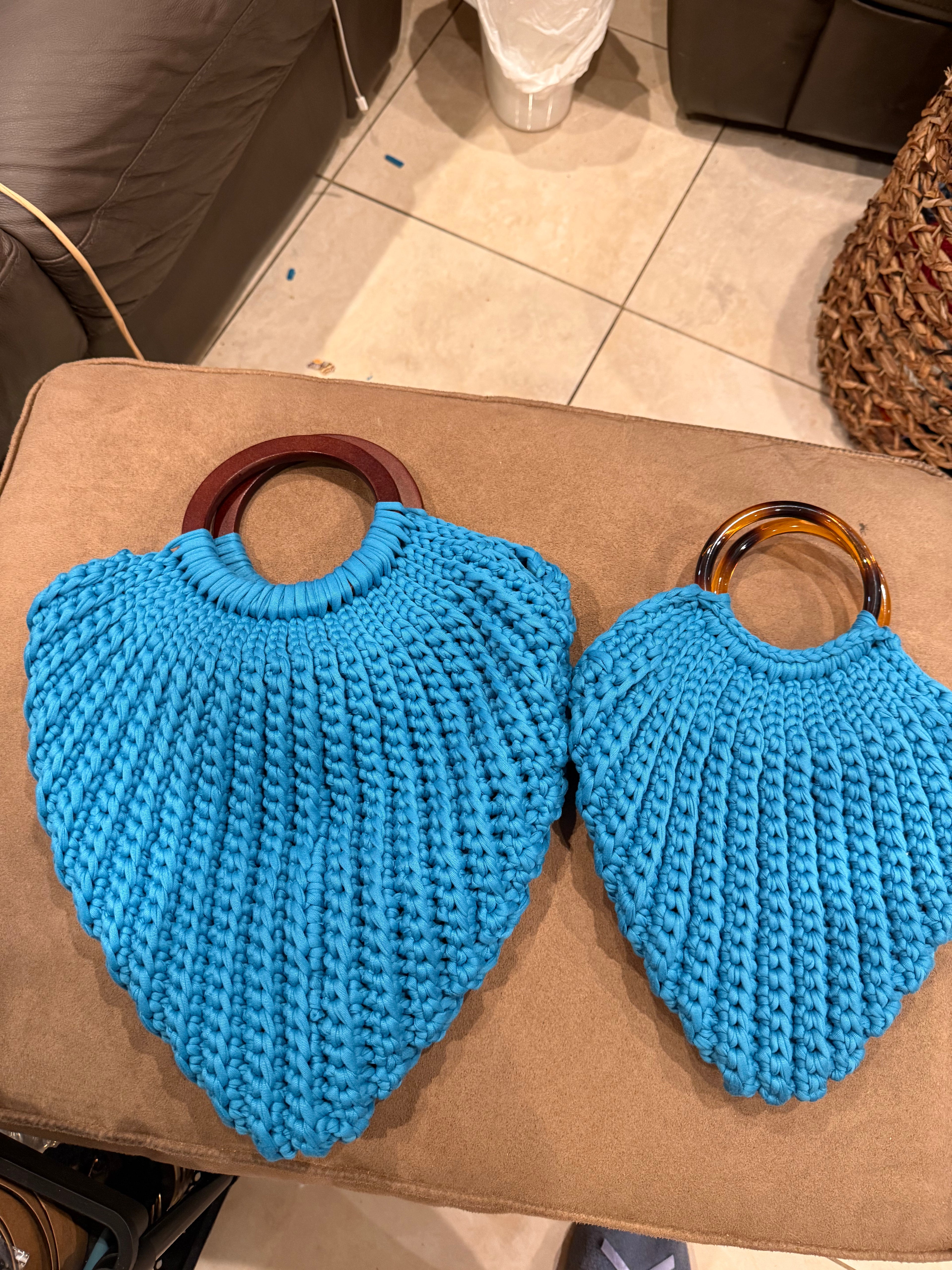 Handmade Shell Crochet Bag Set-Custom Mommy and Me Ripple Design