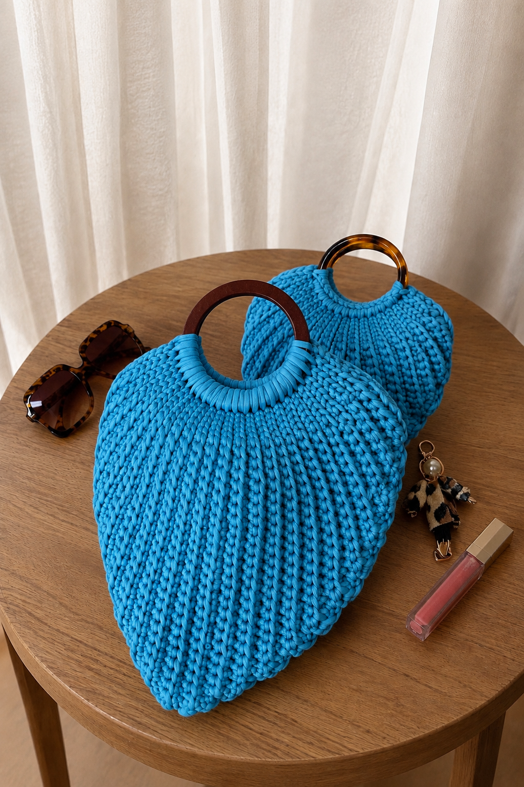 Handmade Shell Crochet Bag Set-Custom Mommy and Me Ripple Design