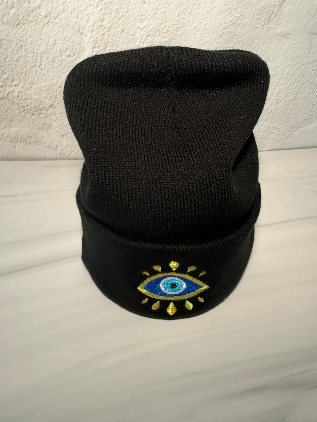 Evil Eye Embroidered Beanie