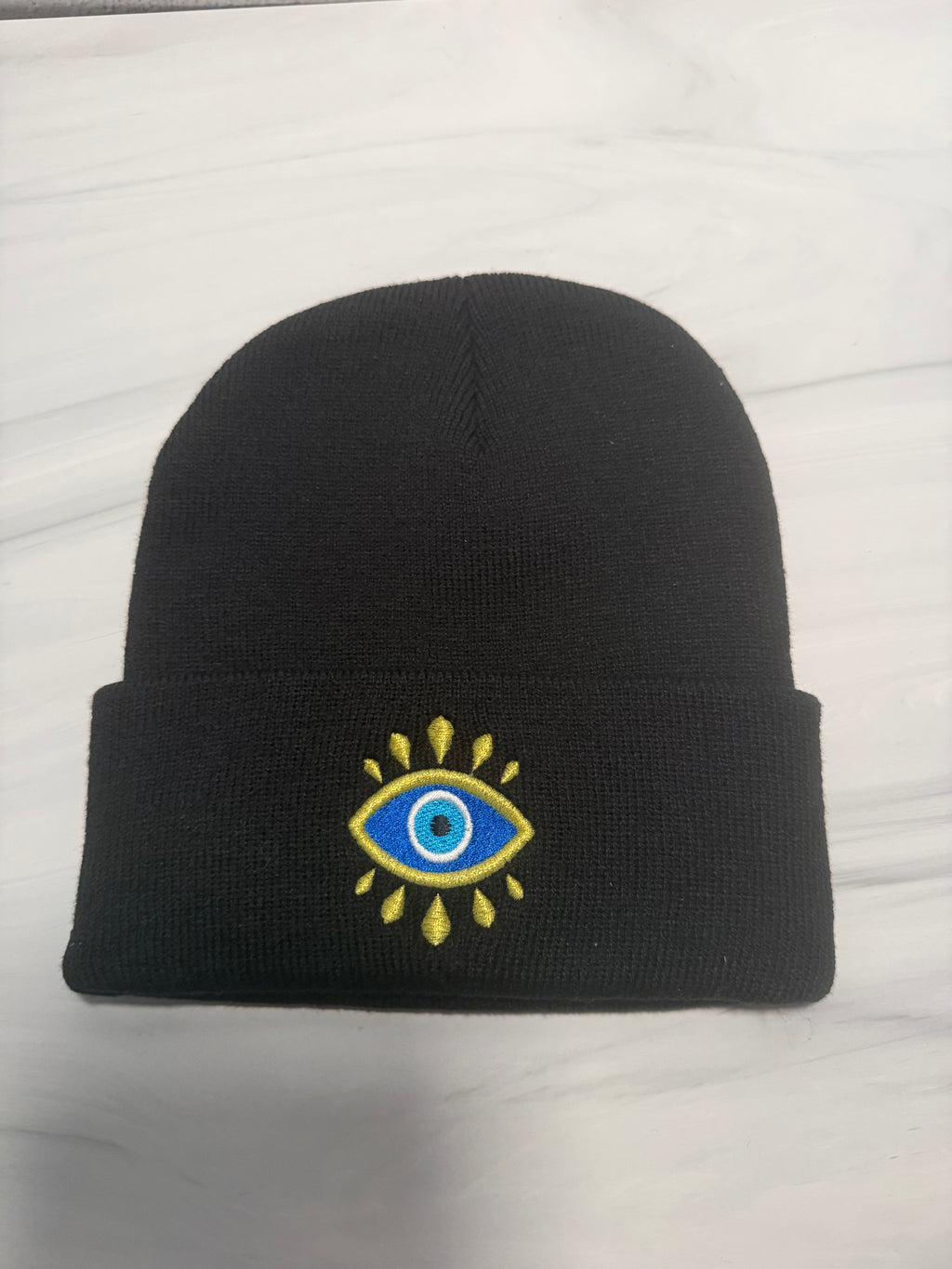 Evil Eye Embroidered Beanie