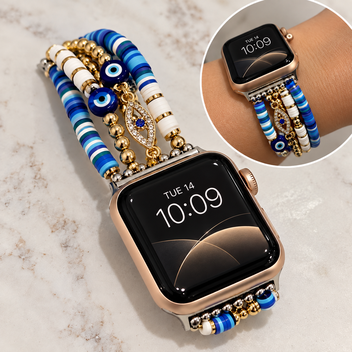 Boho Evil Eye Beaded Smartwatch Band