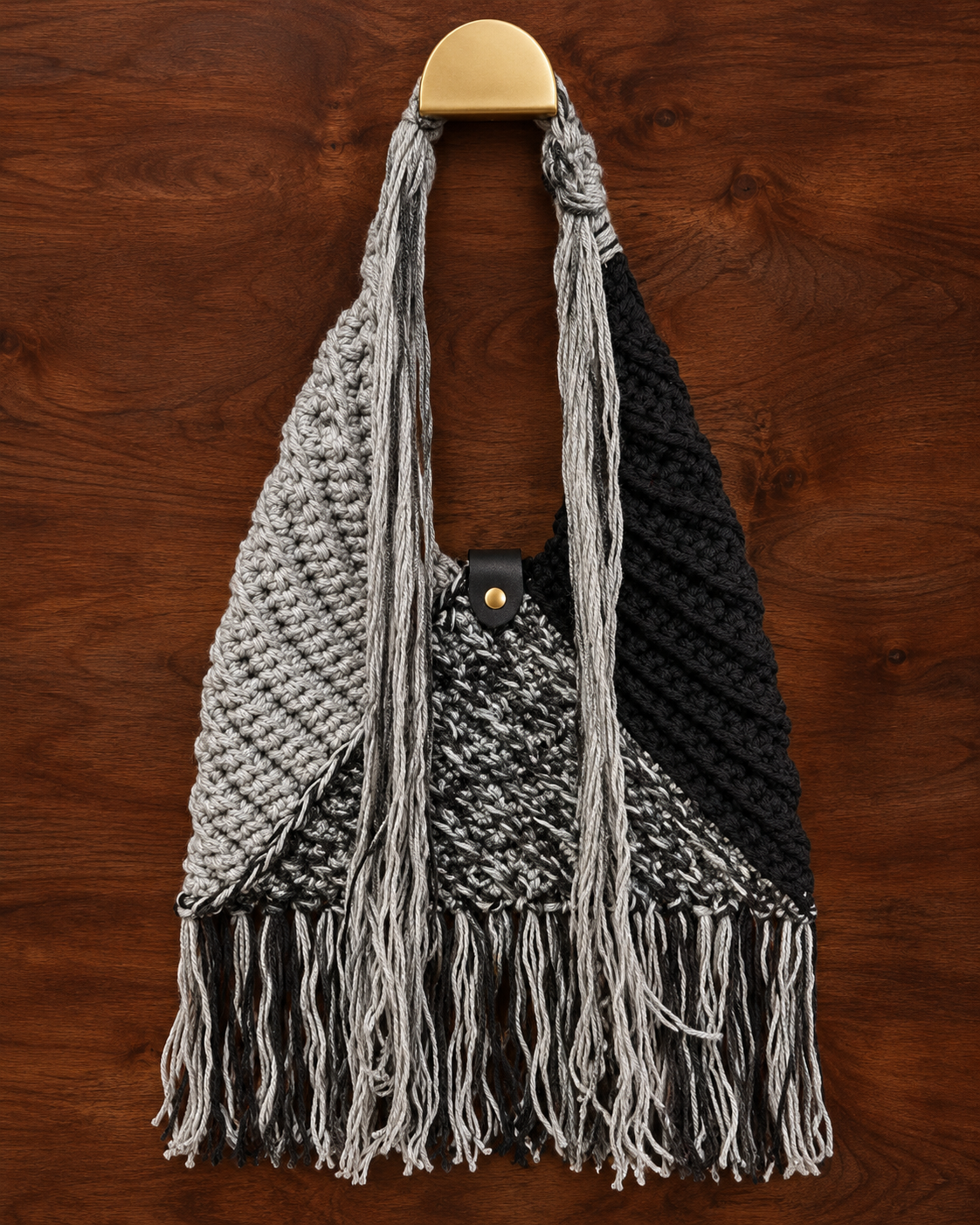 Triangle Crochet Bag with Adjustable Strap