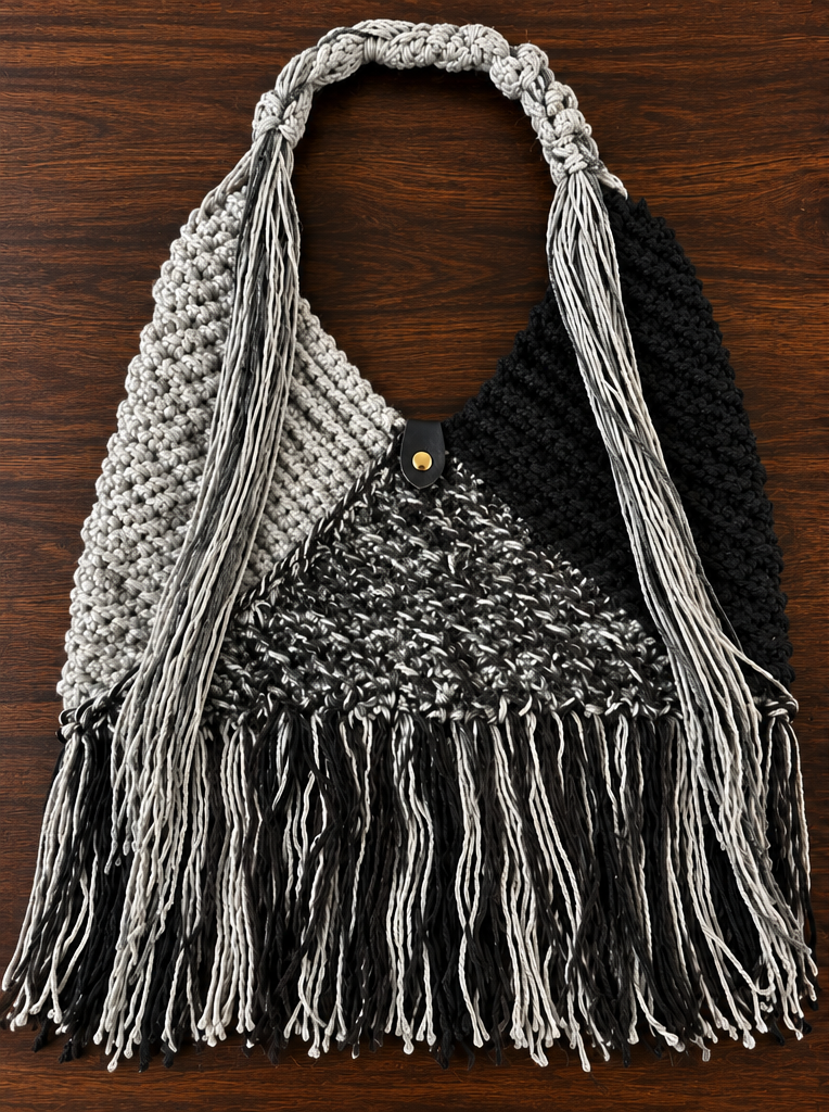 Triangle Crochet Bag with Adjustable Strap