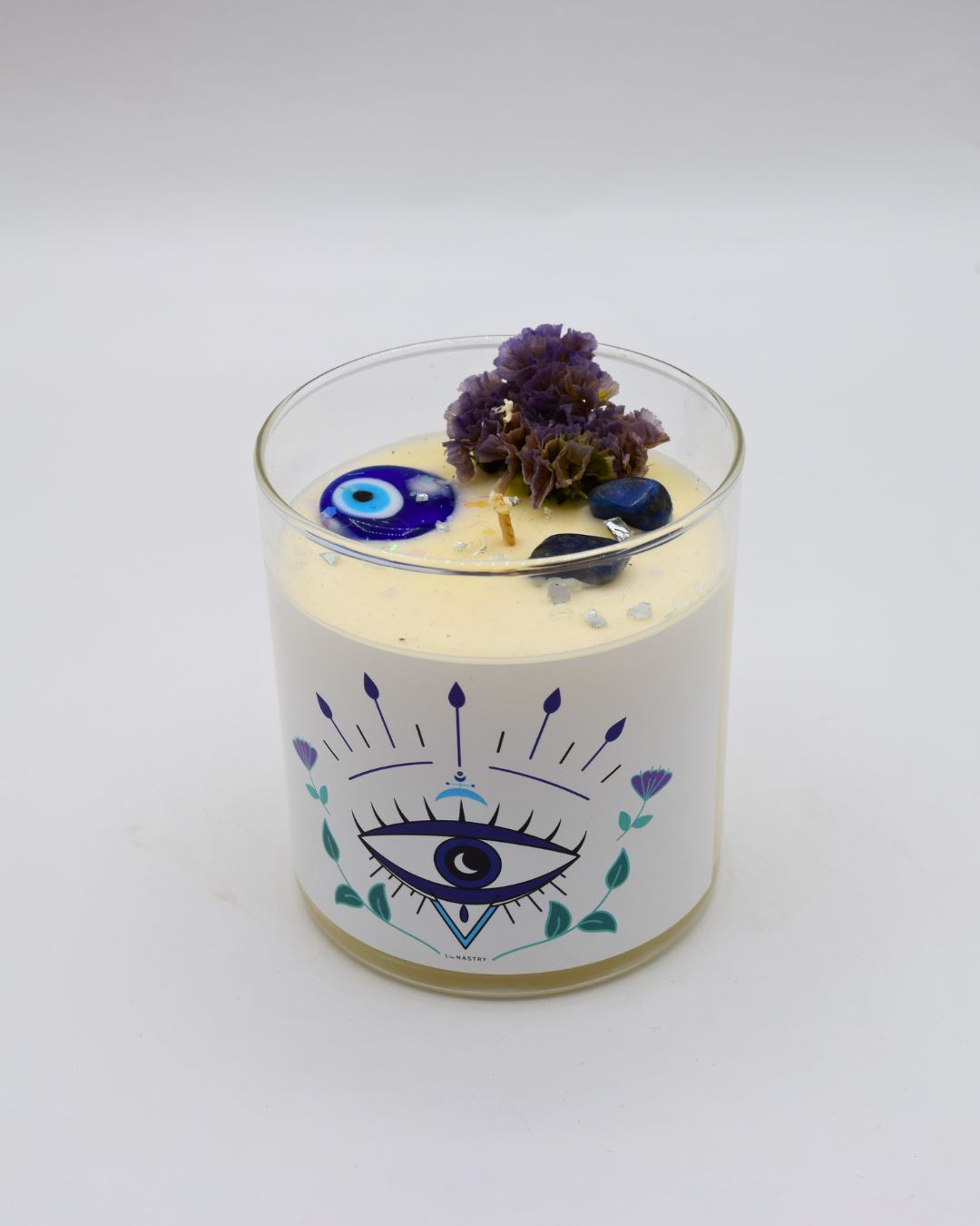 Evil Eye Protection Ritual Candle - Blue & White