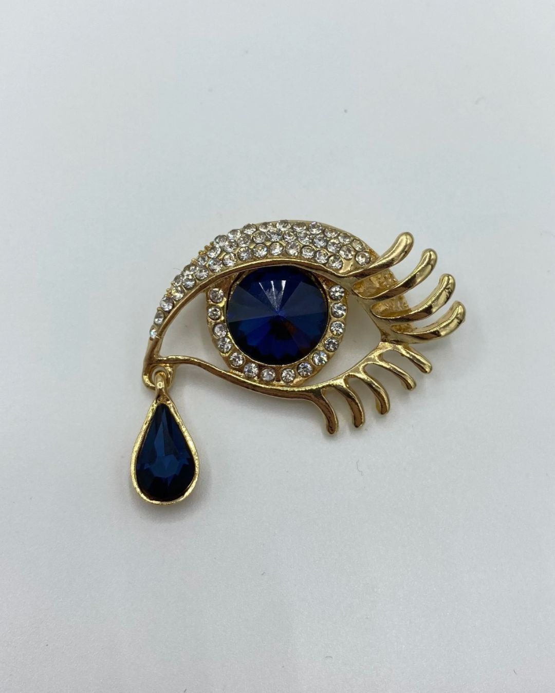 Evil Eye Teardrop Brooch - Elegant Protection Pin
