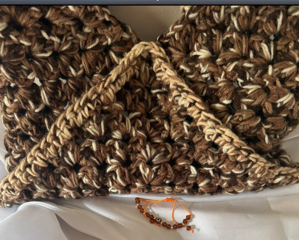 Granny Gone Groovy Triangle  Crocheted Bag