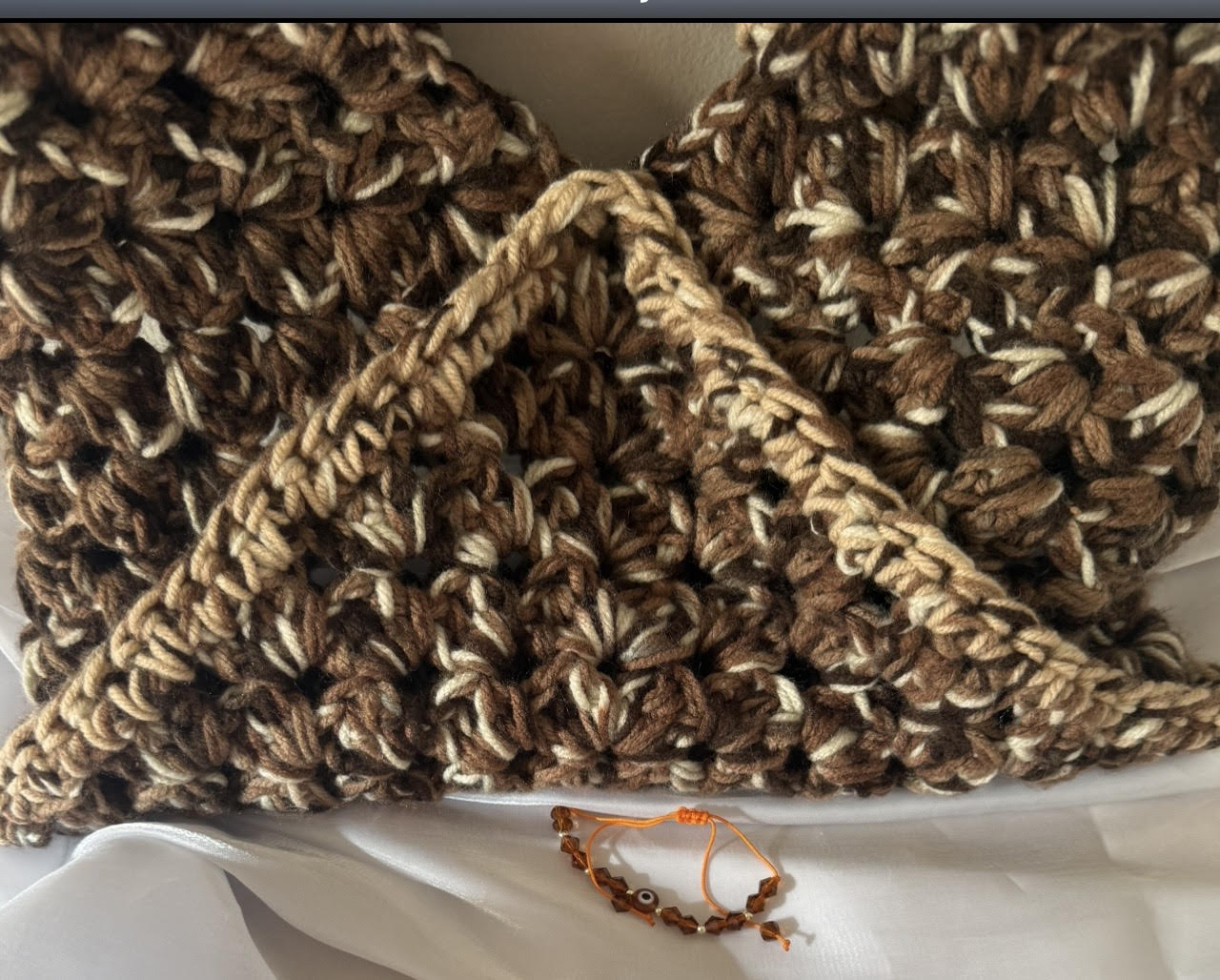 Granny Gone Groovy Triangle  Crocheted Bag