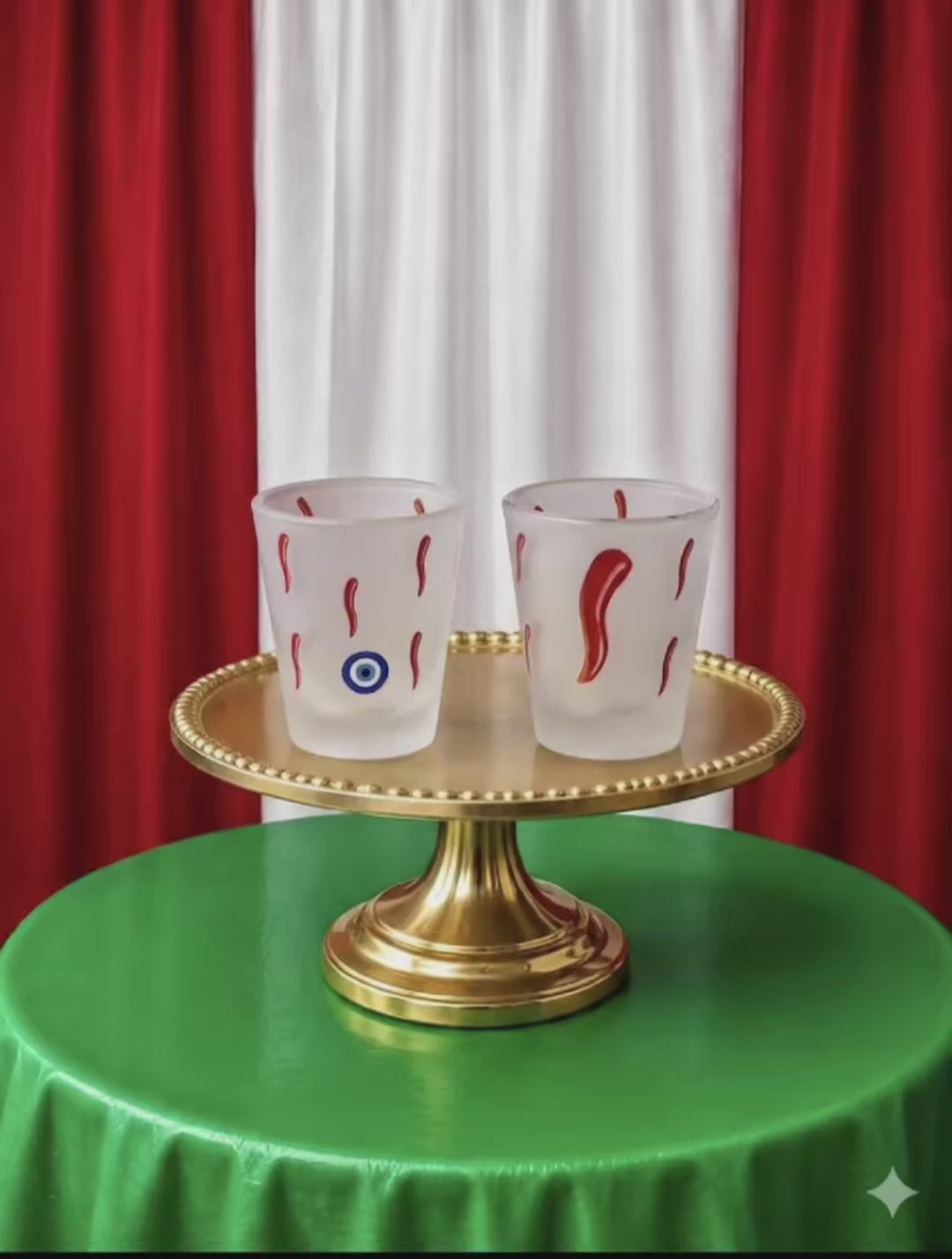 Italian Pride Frosted Cornicello Shot Glass Set (2-Piece)