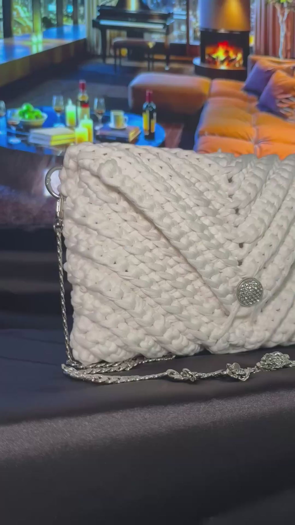 Crocheted Envelope Bag Chevron Stitch