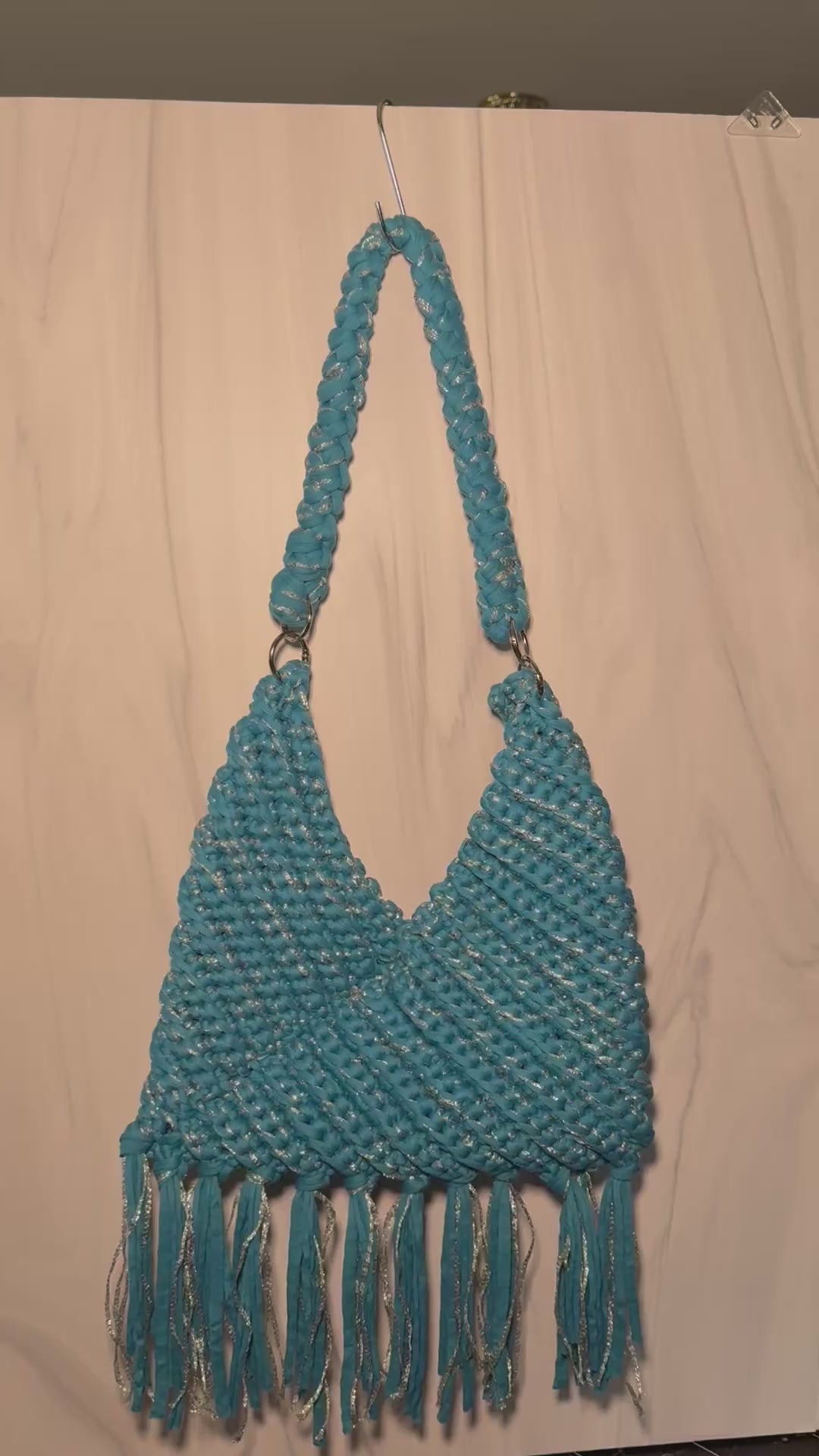 Fringe Triangle Hobo Bag