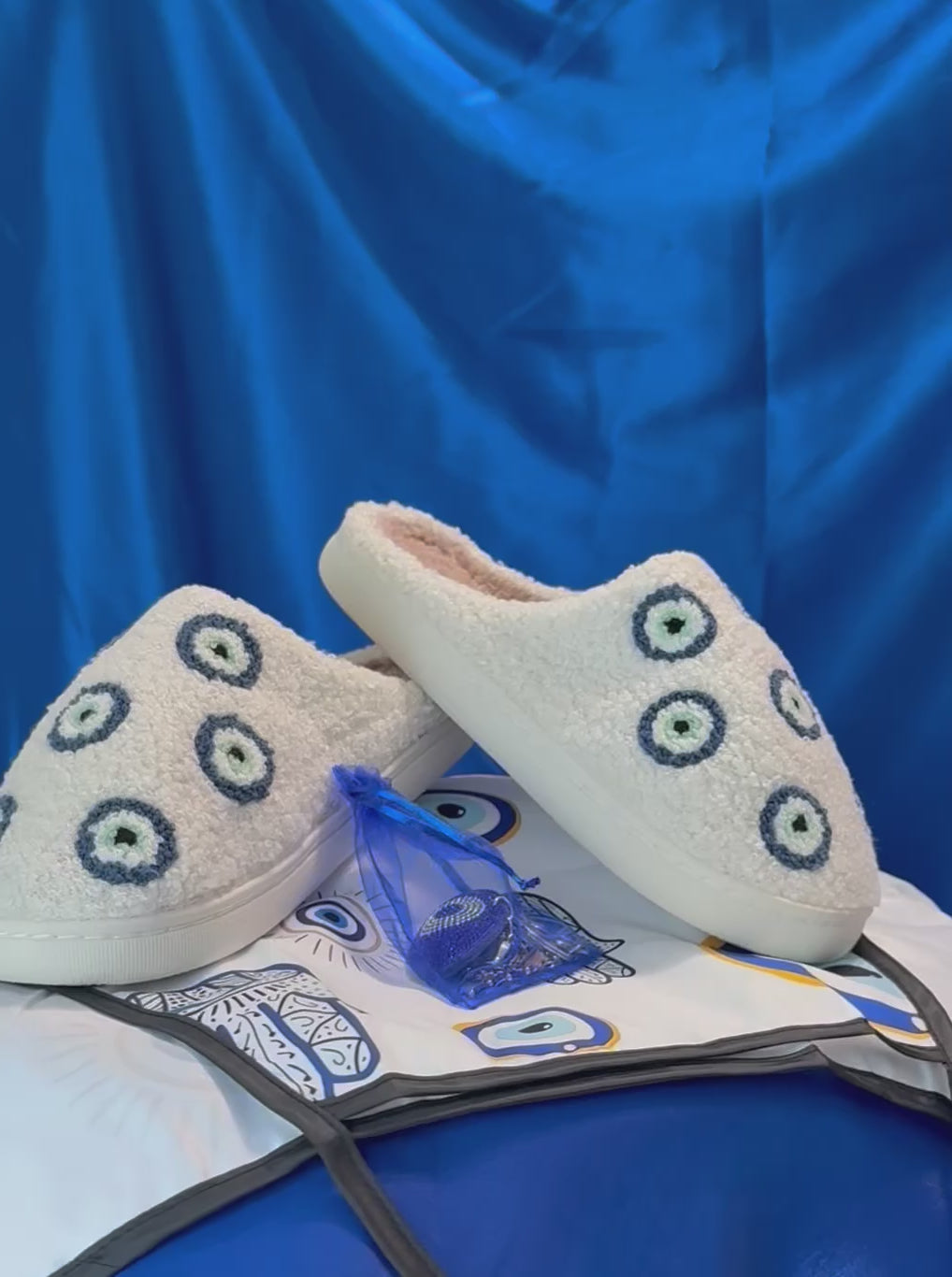 Evil Eye Lounge Slippers - Warm, Watchful and Cute