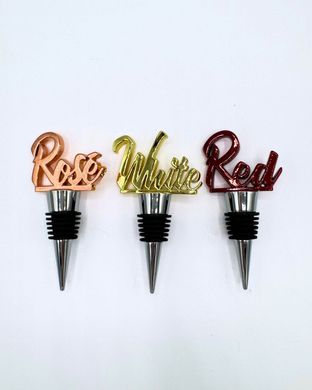 Wine Stopper Set - Red, White, Rose (3-Pack)