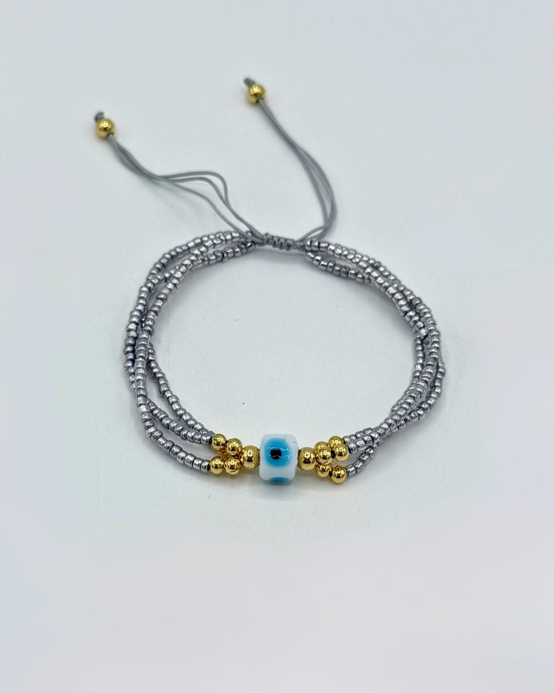 Beaded Evil Eye Protection Charm Bracelet